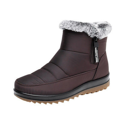 Bottes Chaudes et Tendance Femme - Peluche, Zip et Doublure Polaire