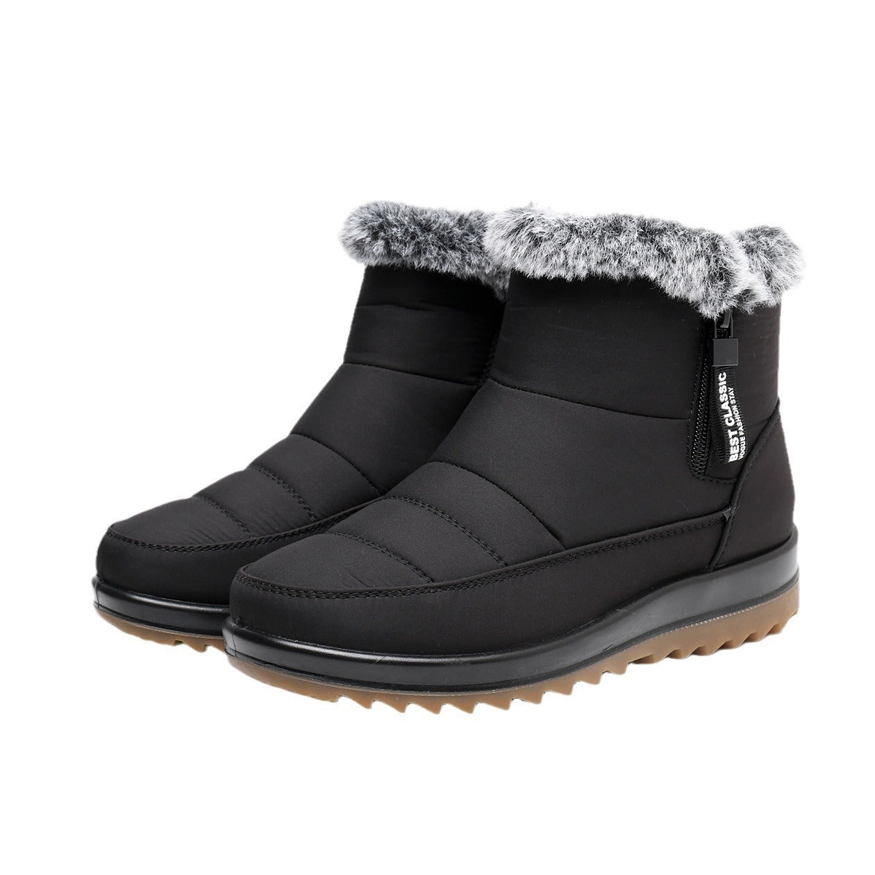 Bottes Chaudes et Tendance Femme - Peluche, Zip et Doublure Polaire